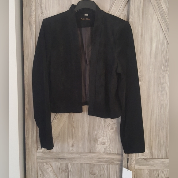 Calvin Klein Faux Suede Cropped Jacket XL - Picture 1 of 7